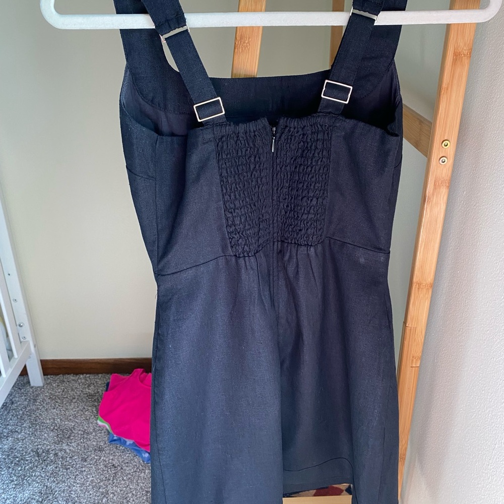Abercrombie Black Linen-Blend Mini Dress - Picture 8 of 15